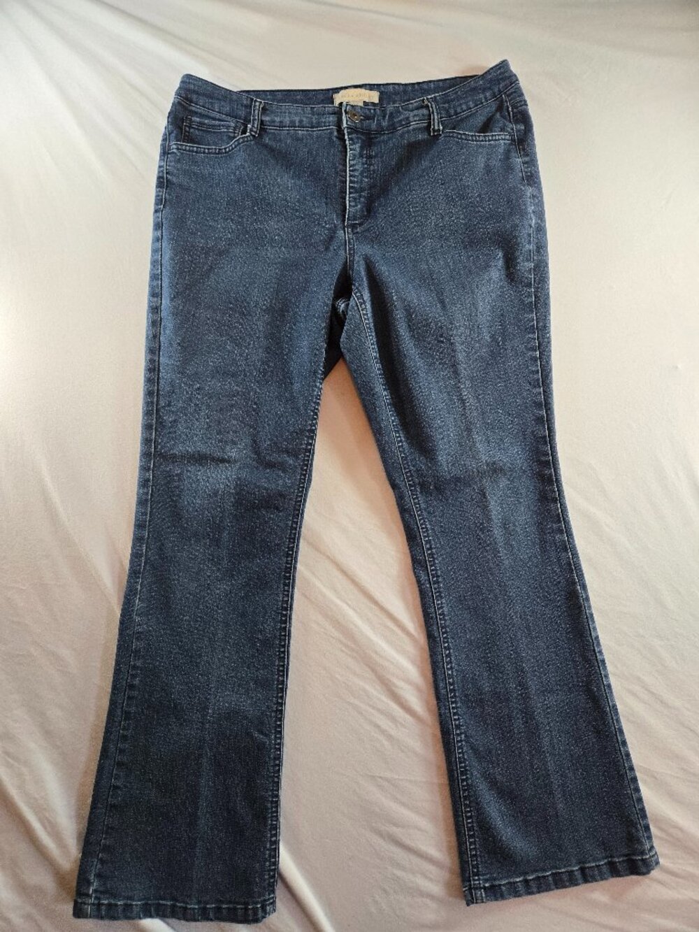 Laura Ashley Women's 16W Studded Flare Blue Jeans